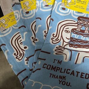 Blue Q Light Blue Towels with Quirky Cake Design